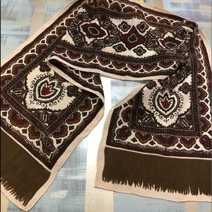 Vintage ADOLFO Baar & Beards Woman’s Silk Scarf 11x52